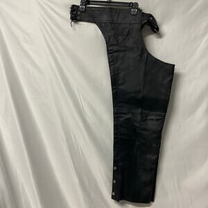 Highway Hawks Chaps Leather Motorcycle Biker L Side Zip